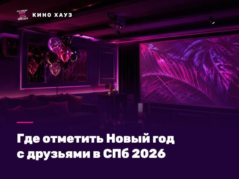 Где отметить Новый год с друзьями в СПб: приватный зал Кино Хауз с караоке